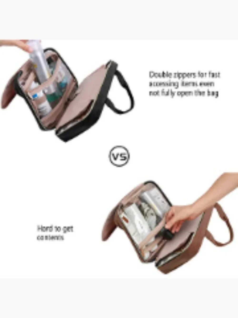 Hanging Toiletry Bag With Hook Water Resistant Travel Organizer Makeup Cosmetic
